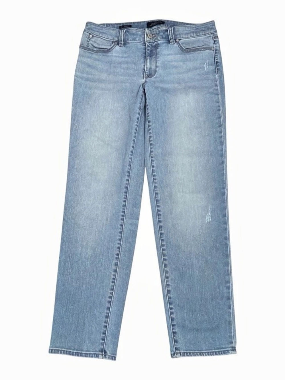 Coastal Talbots Boyfriend Jeans Size 6 Light Wash Distressed Stretch Denim